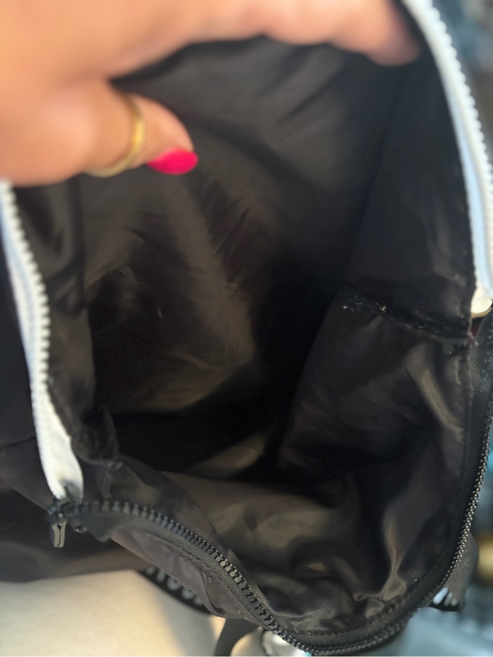 Victoria's Secret Black Backpack with Pink Logo - Picture 7 of 9